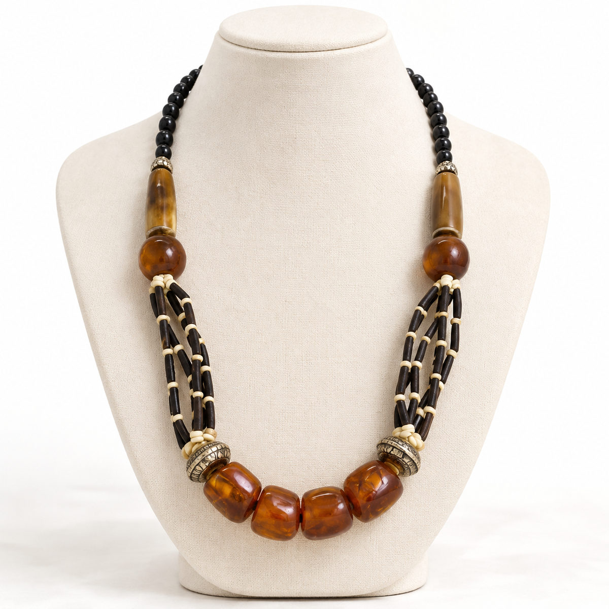 Rich amber bead necklace
