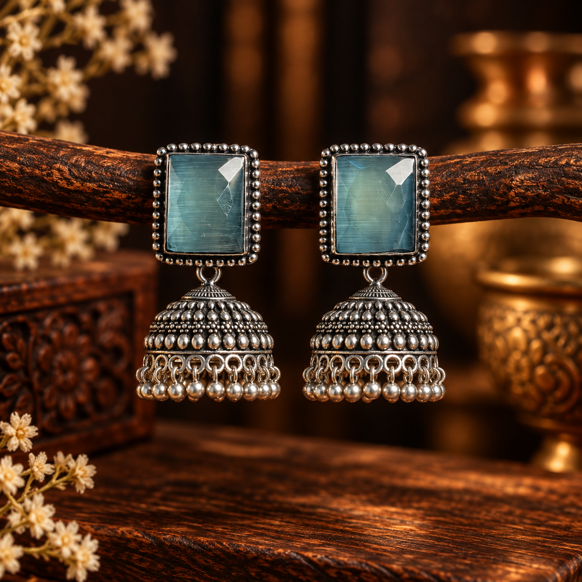 Water coloured jhumka
