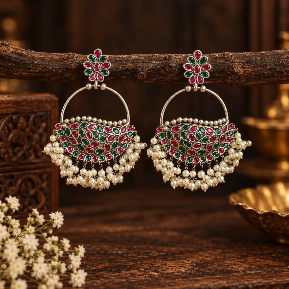 Big coloured jhumkas