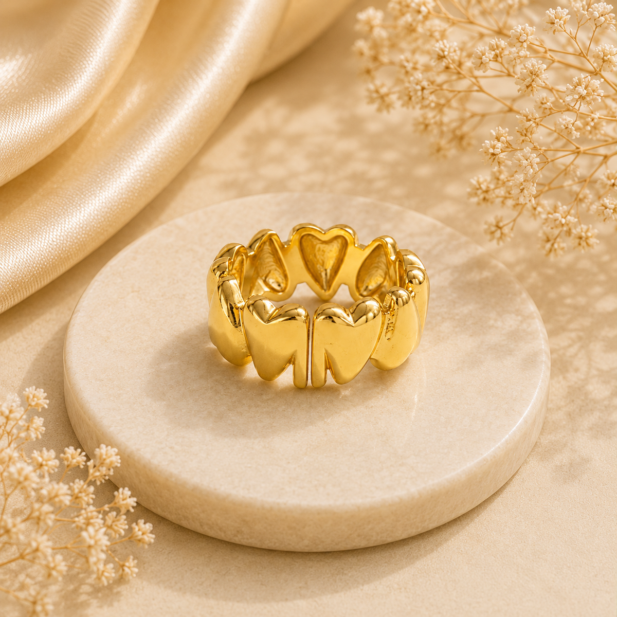 Golden Royal Sparkle Ring For Women