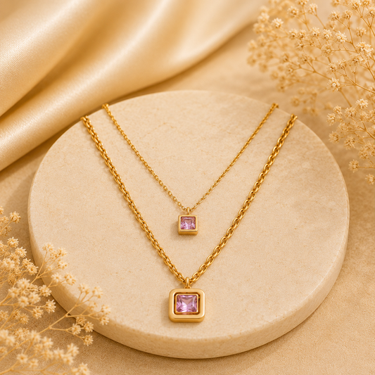 Gold Puffy Heart Pendant For Women