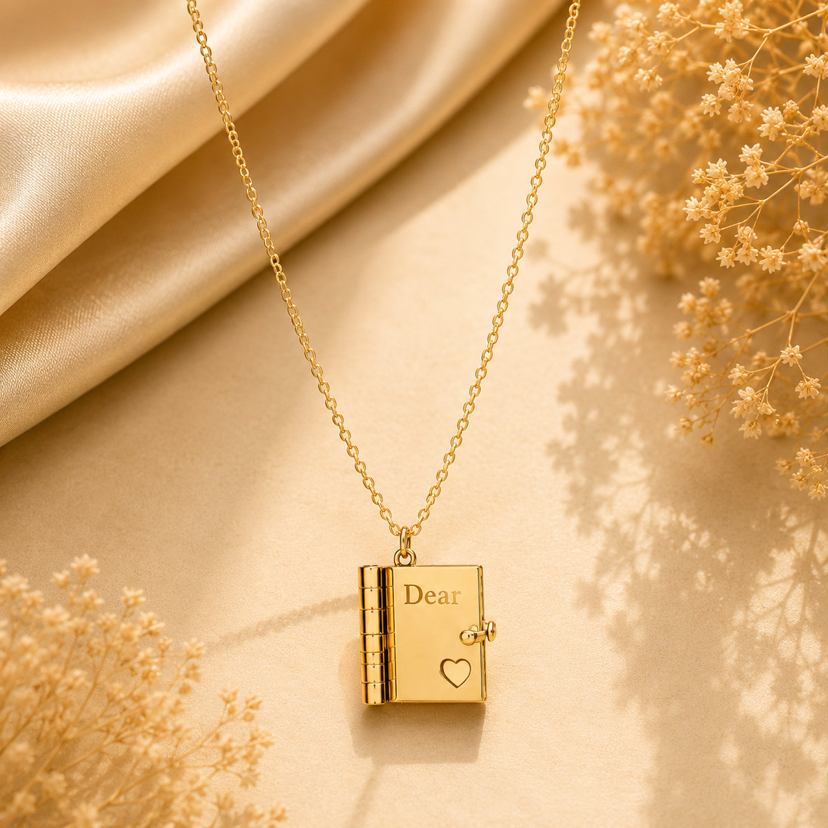 Gold Pink CZ Bow Pendant For Women
