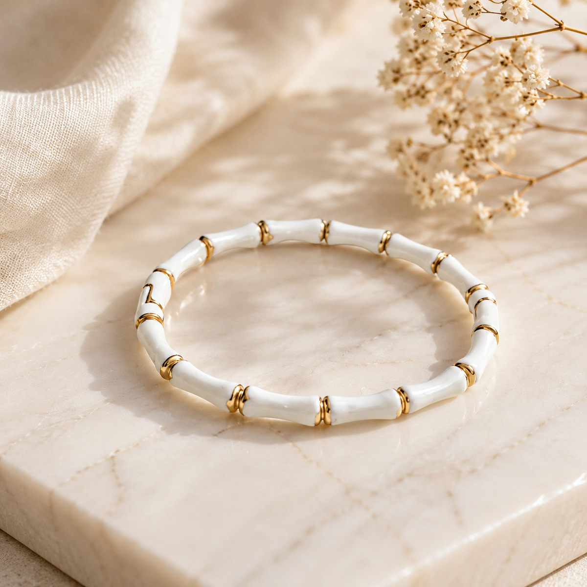 Golden Pearl Drop Bracelet