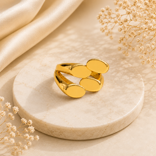 Golden Star CZ Ring For Women