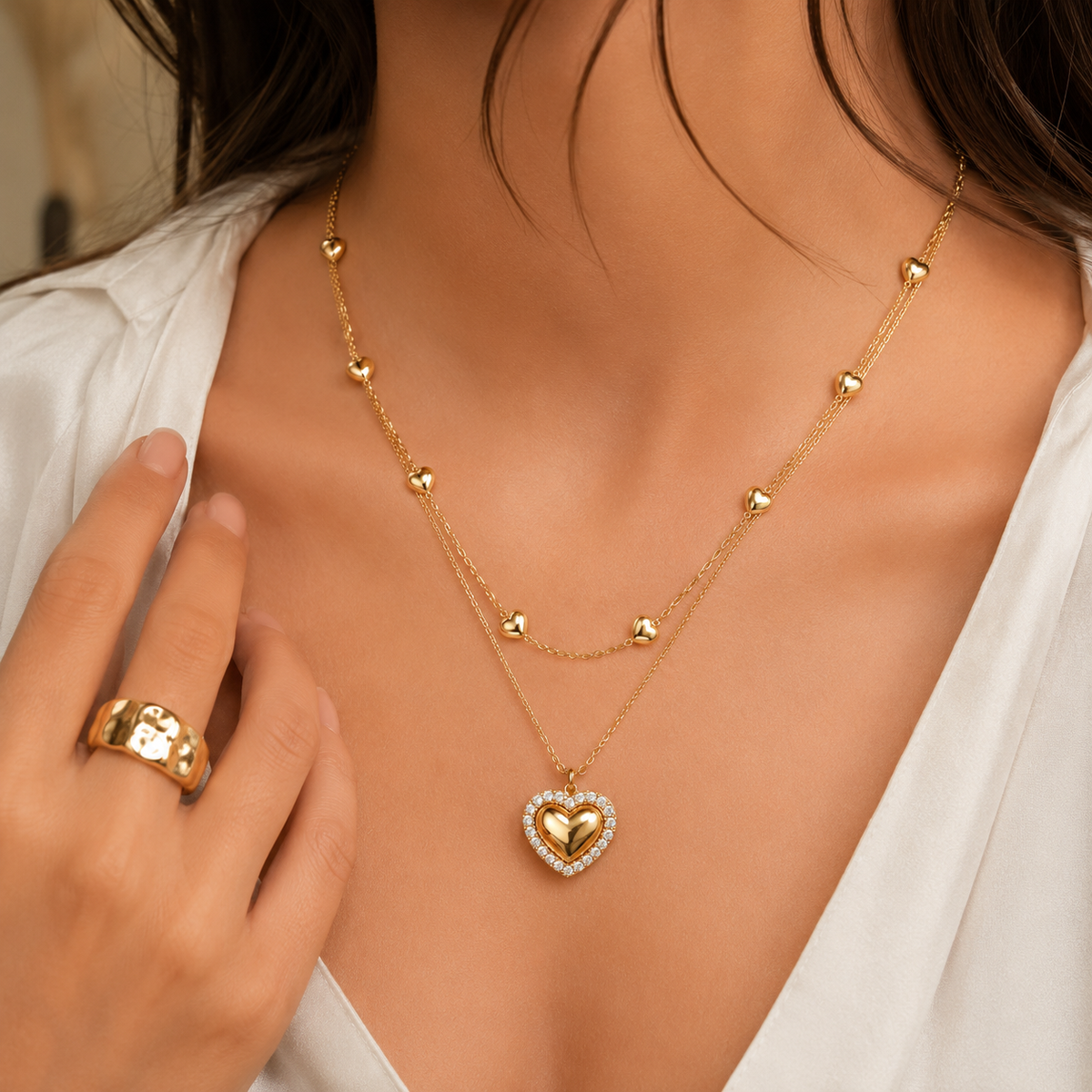 Gold Cow Symbol Pendant Necklace For Women