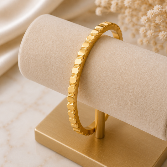 Golden Finish Bangle Bracelet For Women