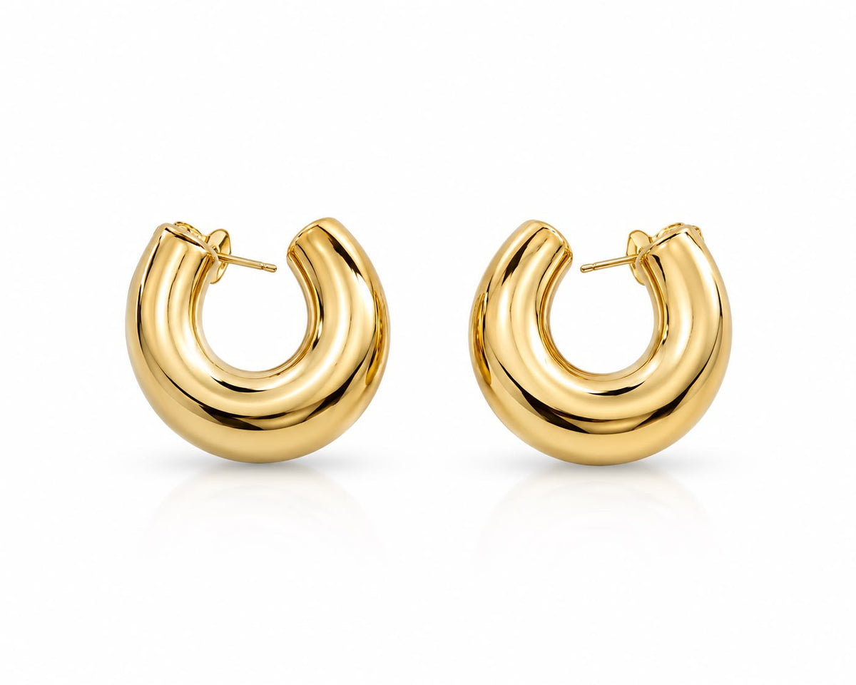 Gold Leaf Texture Studs For Women