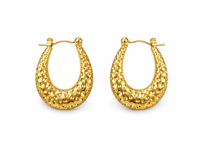 Gold Molten Stud Earrings For Women