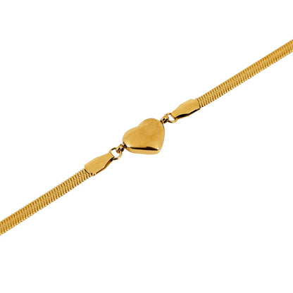 Golden Heart Charm Bracelet For Women