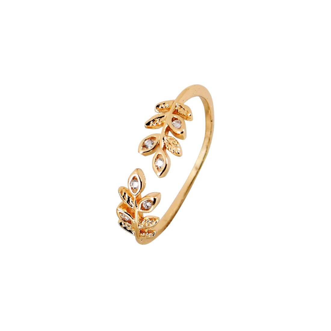 Golden Nature Grace CZ Ring For Women