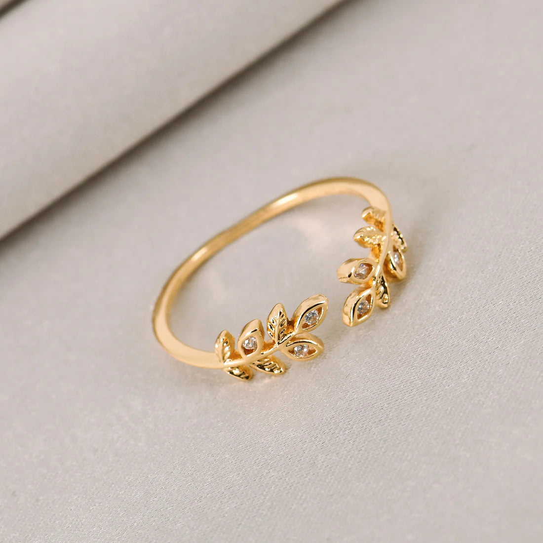 Golden Nature Grace CZ Ring For Women