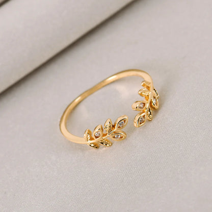 Golden Nature Grace CZ Ring For Women